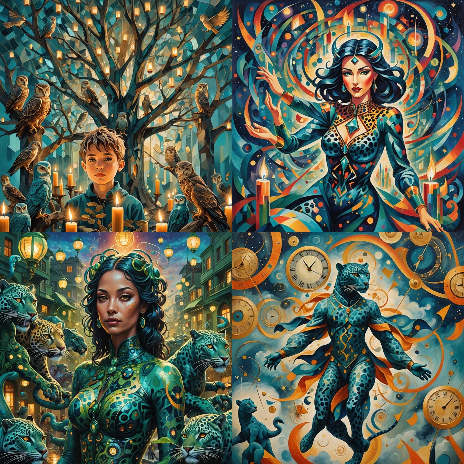 Mystical Freedom Tree and Teal Sky Panther