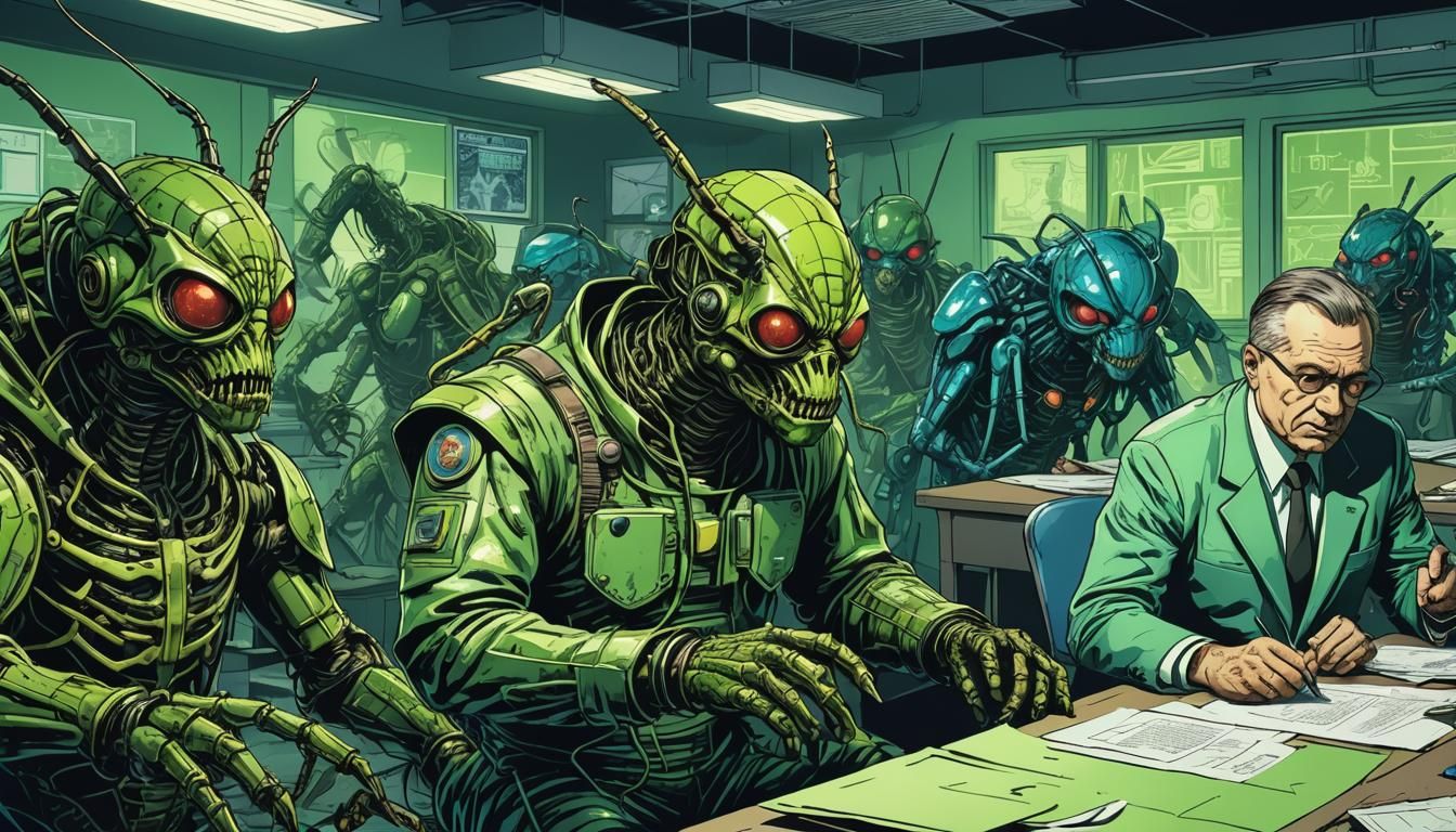Chernobyl Officials Consume Documents, Comic Book Art