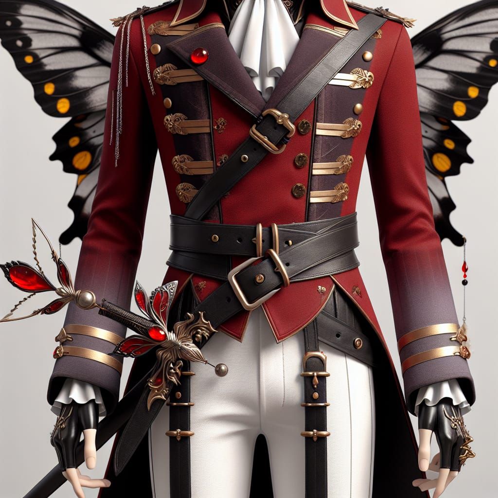 Oberon from the *Shin Megami Tensei* series is depicted with butterfly wings featuring a black and gray gradient with ye...