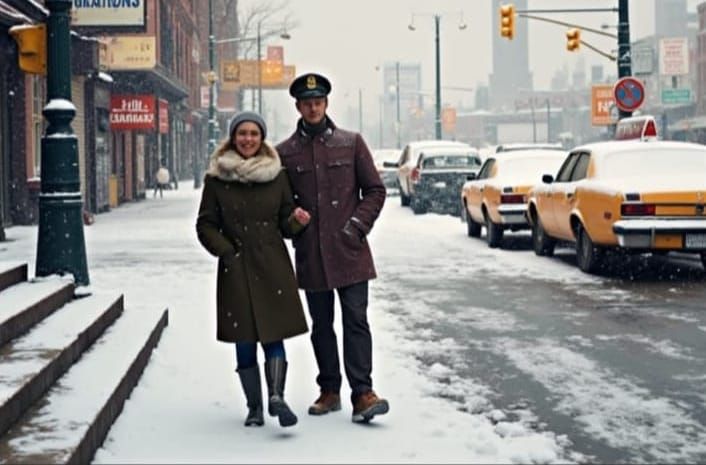 A 1970s New York City Couple Brings Warmth to a Snowy Winter...