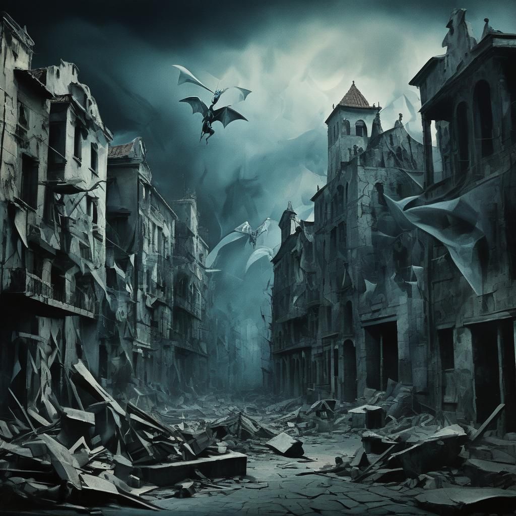 Cubist Horror: A Guernica-Inspired Matte Painting