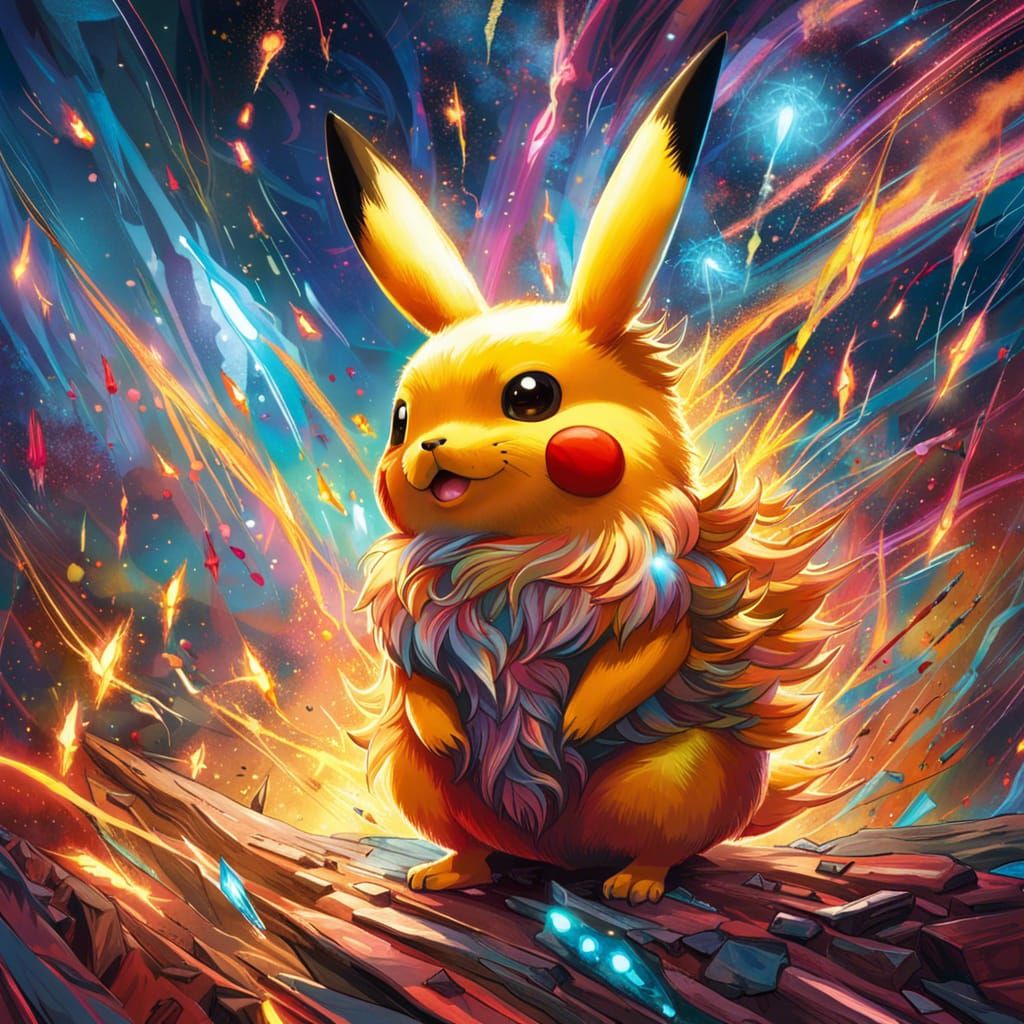 Fluffy Pikachu Creates an Electrical Storm in 3D