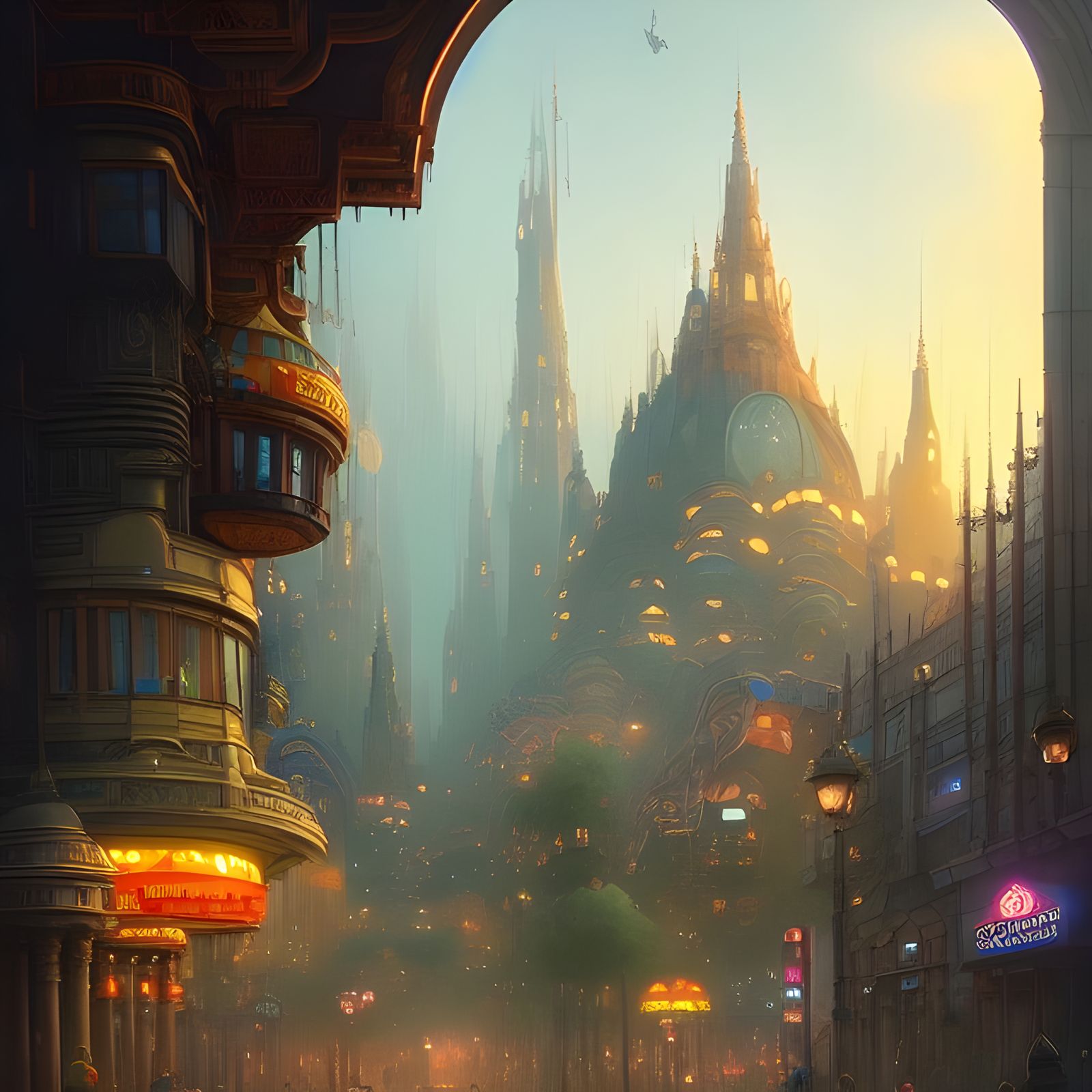 Whimsical Cityscape Inspired by Amusement Park Architecture