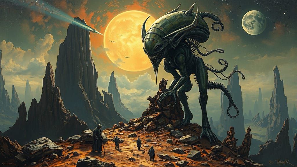 Surreal Alien Worldscapes in Cosmic Oil Paintings