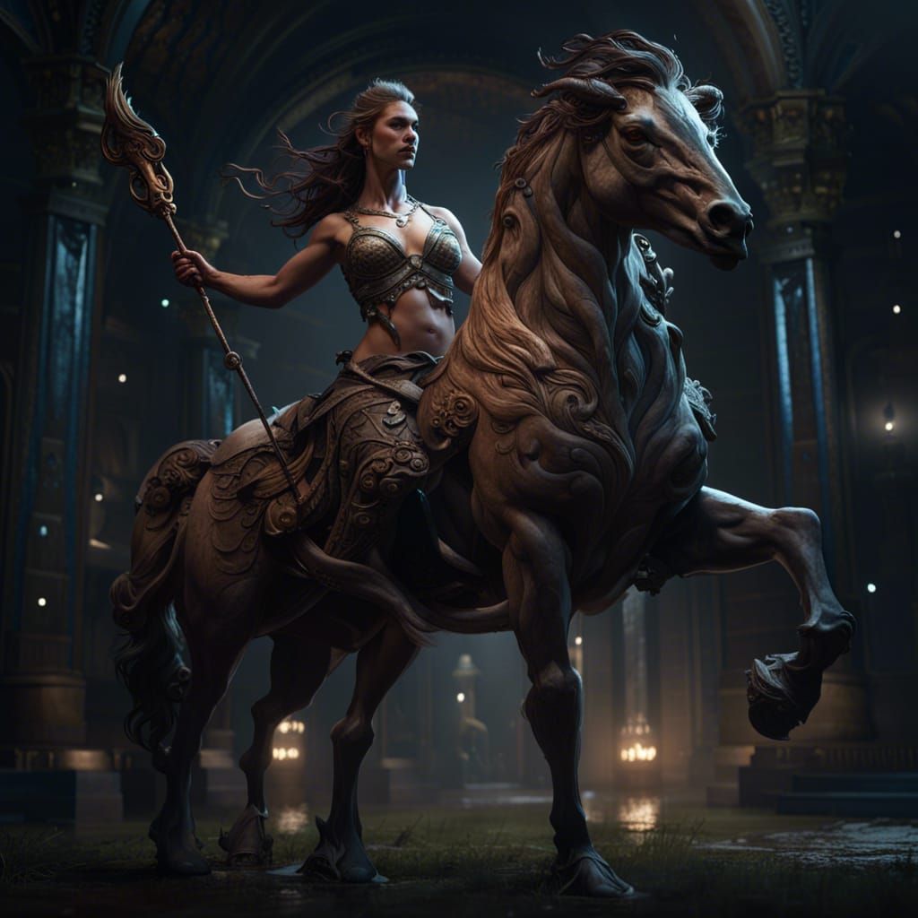 Epic Centaur in Dark Fantasy Style