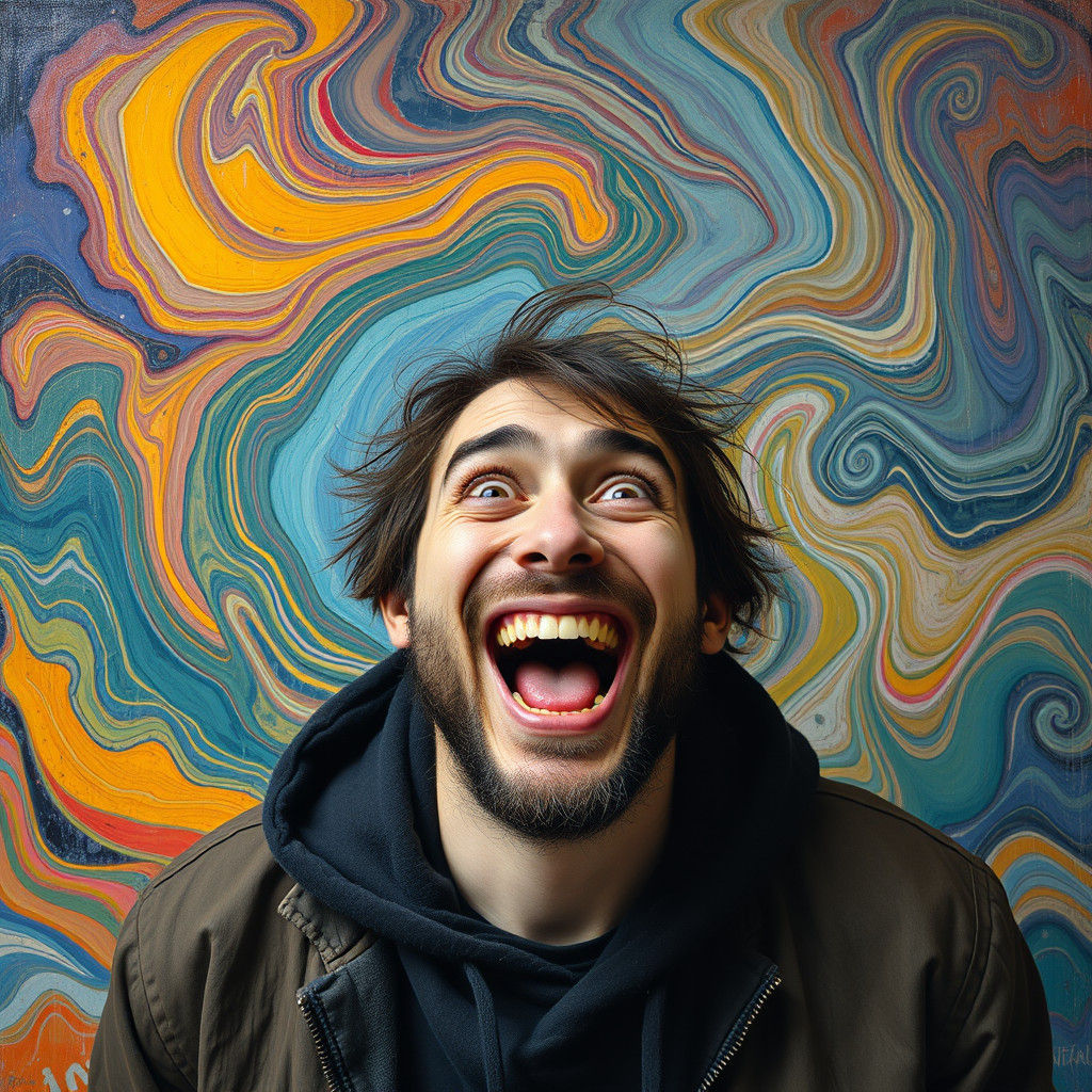 Person in Gooning State as Abstract Expressionism