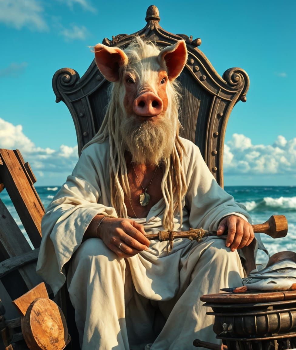 Shipwrecked Pig-Man Barbecue on Desert Island