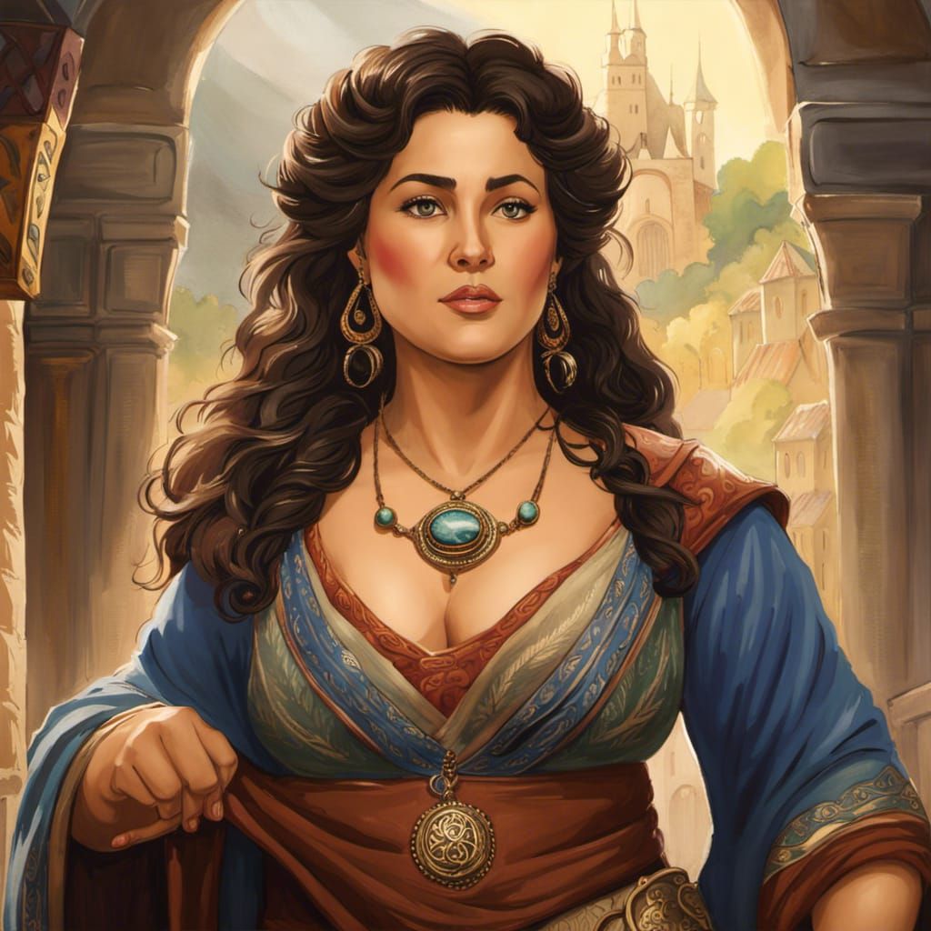 Curvy Tradeswoman in Watercolor by Studio Ghibli