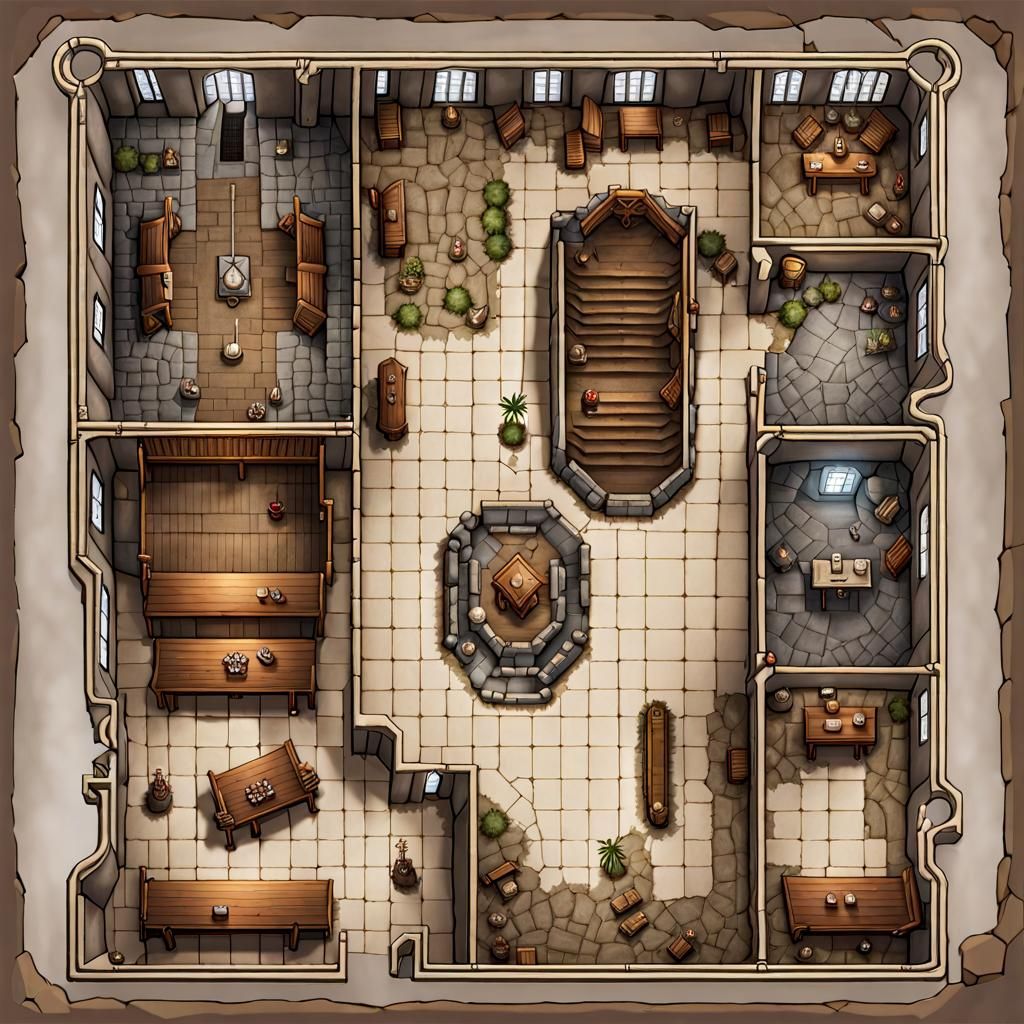 Detailed DND Map of Underground Church Interior