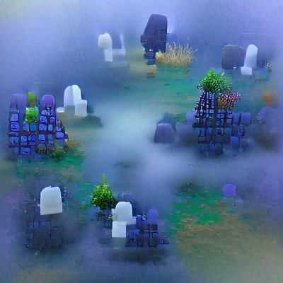 Eerie Graveyard Shrouded in Dense Fog