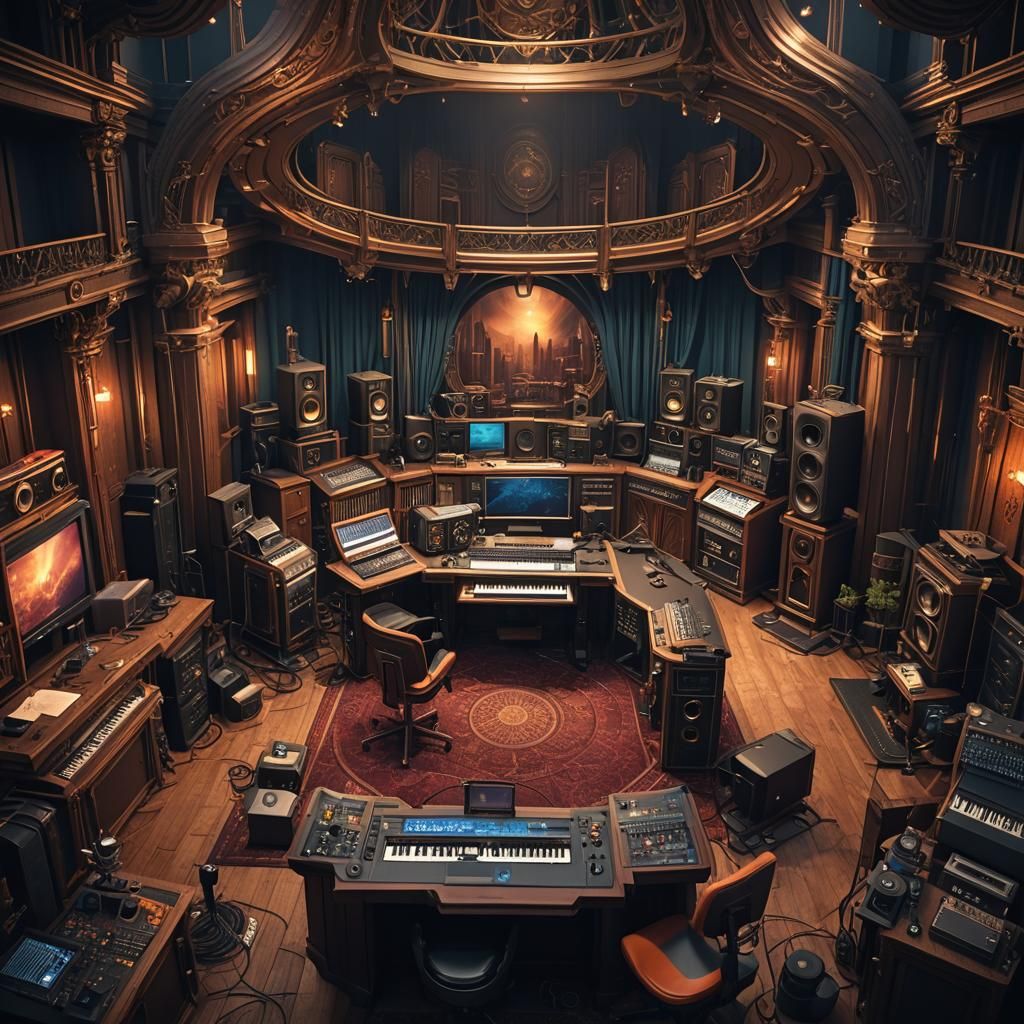 Fantastical Recording Studio Concept Art