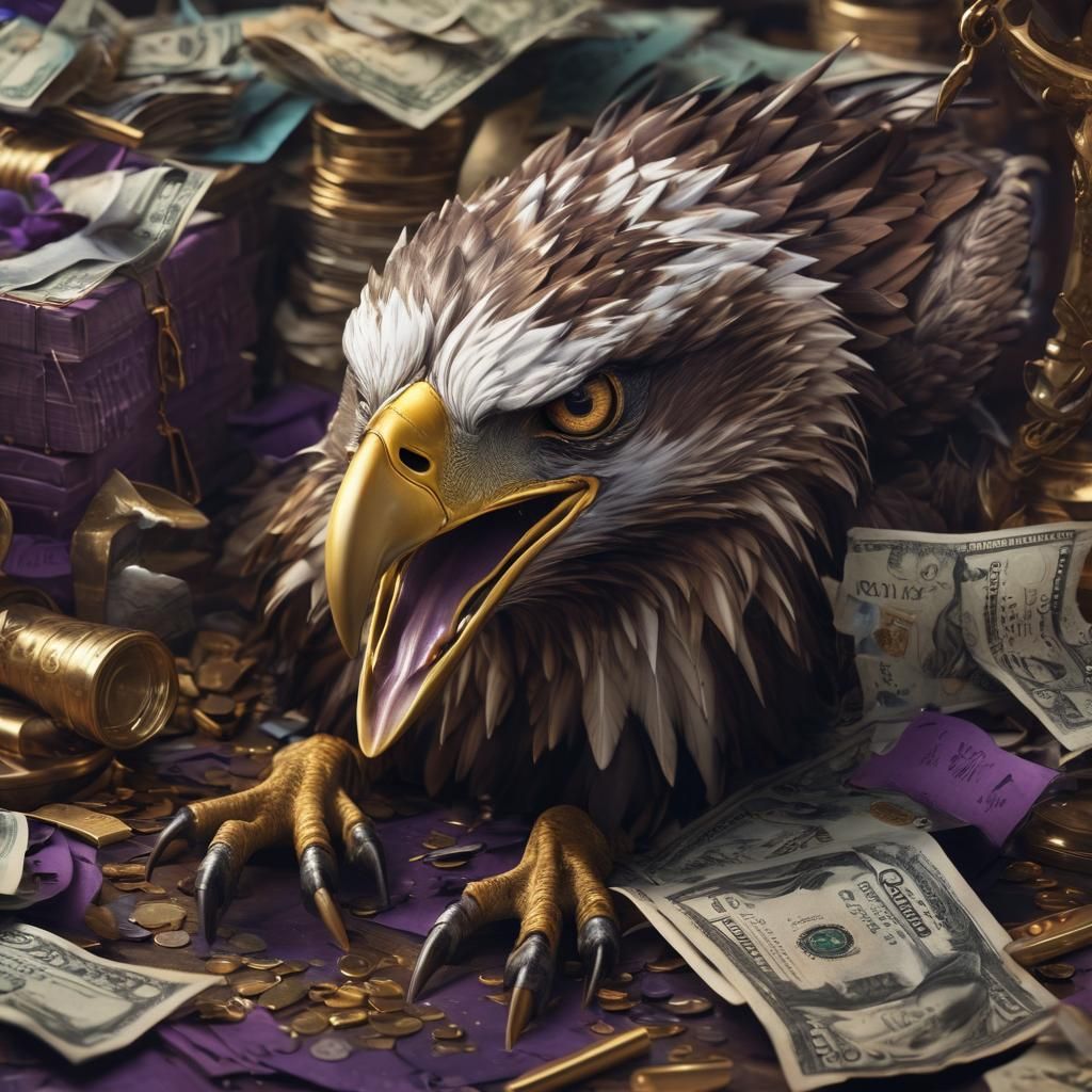 Furious Eagle Face in Conceptual Art