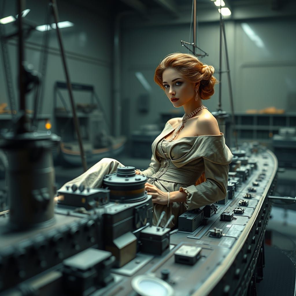 Elegant Woman in Bismarck Model: Photorealistic Studio Shot