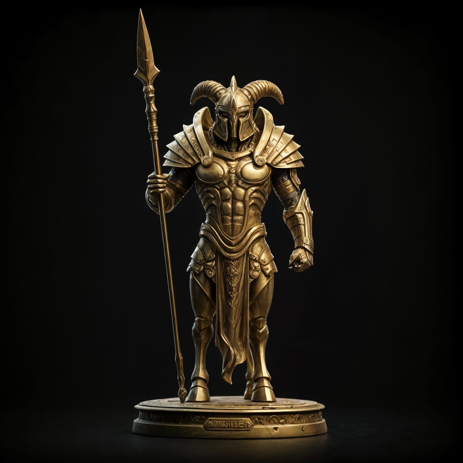 Golden Martian Centaur Warrior Statue in Ancient Armor