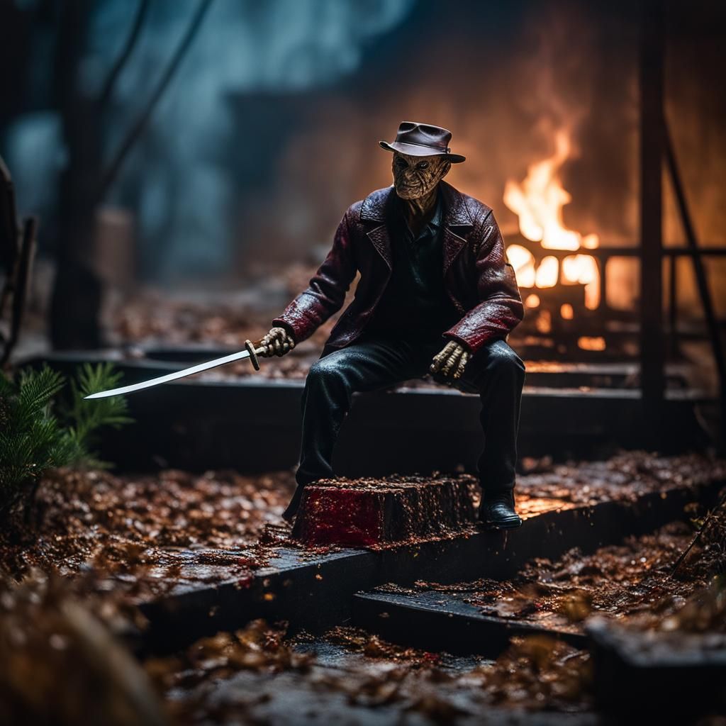 Hyperrealistic Freddy Krueger Portrait with Bokeh