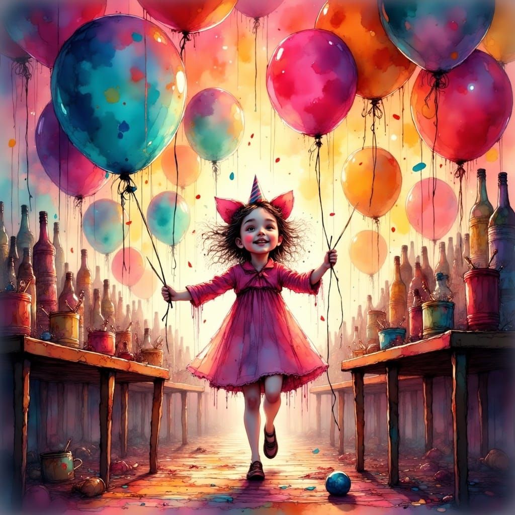 Joyful Futuristic Celebration Scene