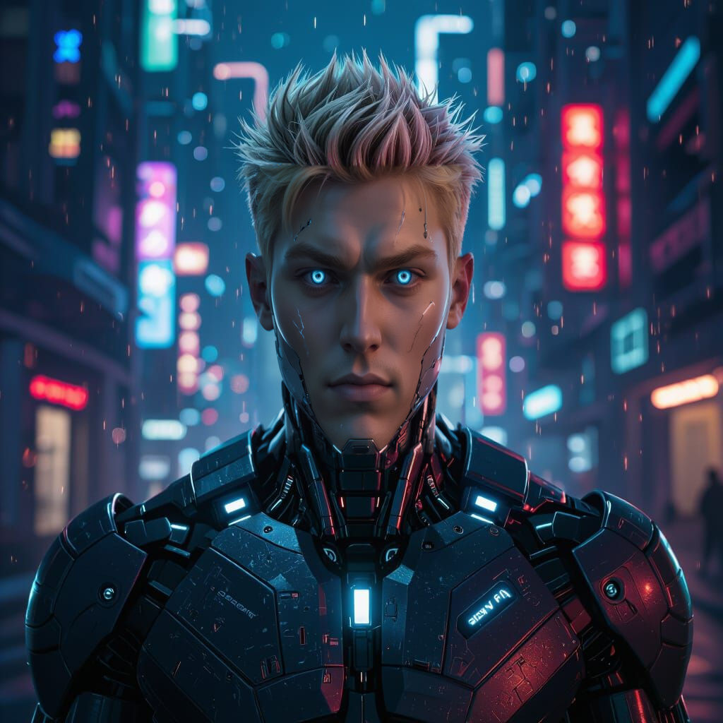 Blond Haired Cyborg Man