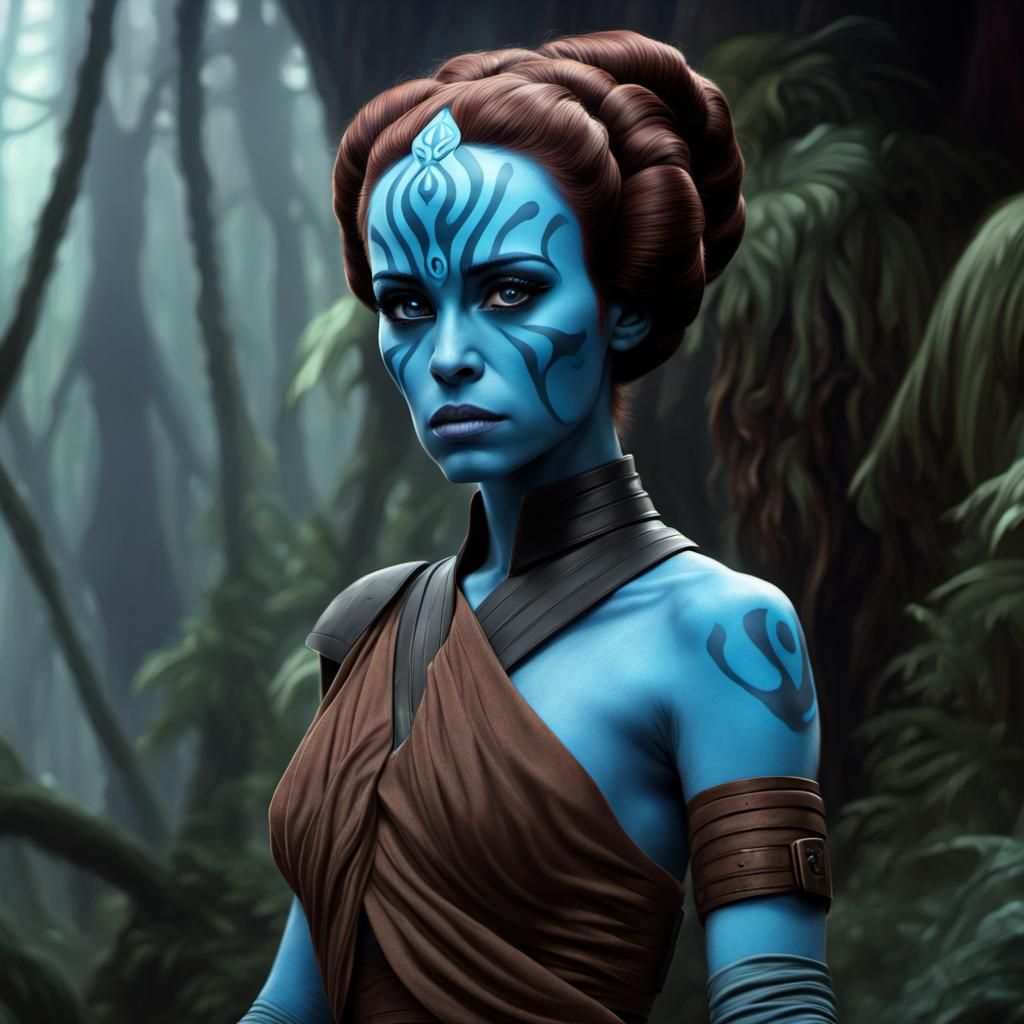 Aayla Secura Cute Beauty in Digital Painting Style
