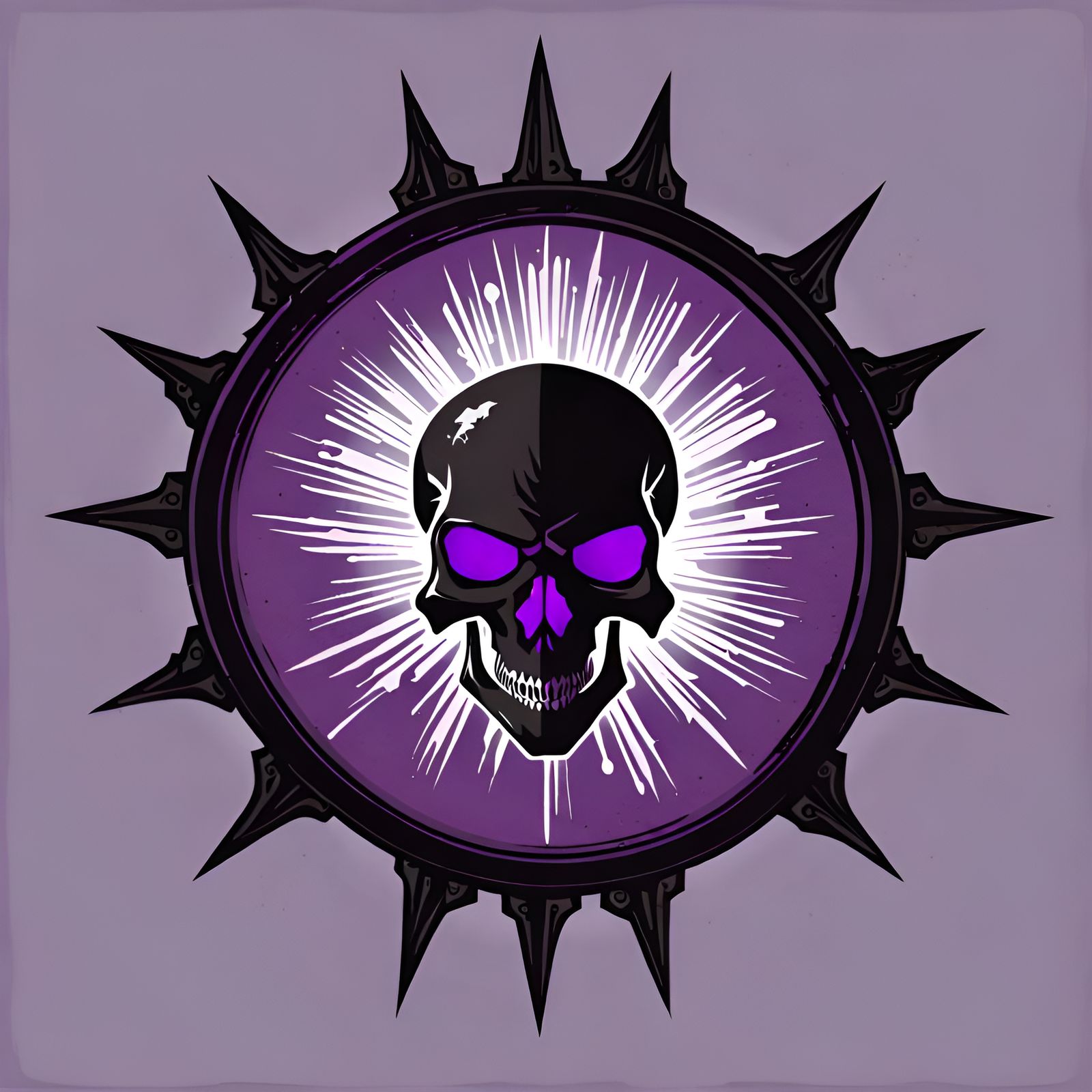 D&D Symbol: Purple Sunburst Encircling Black Skull