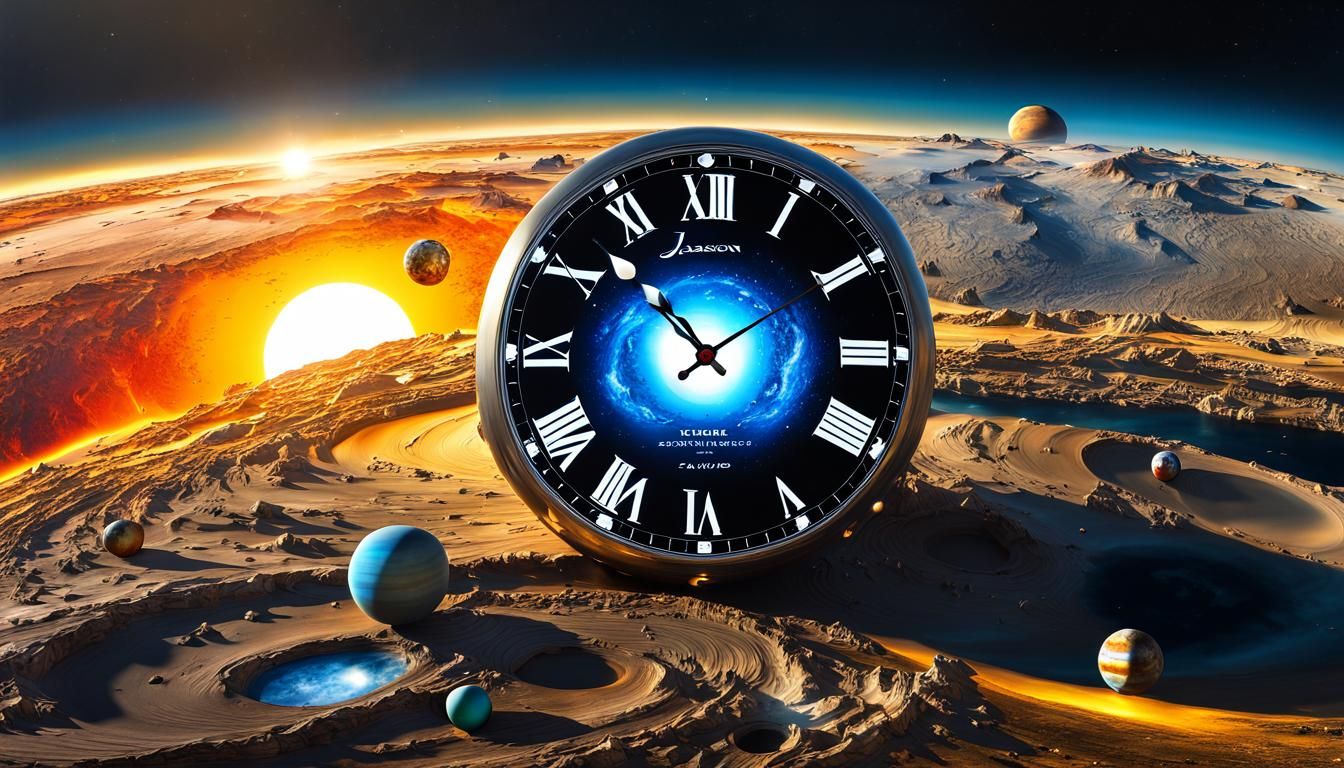 Clockwork Solar System in Surreal Style
