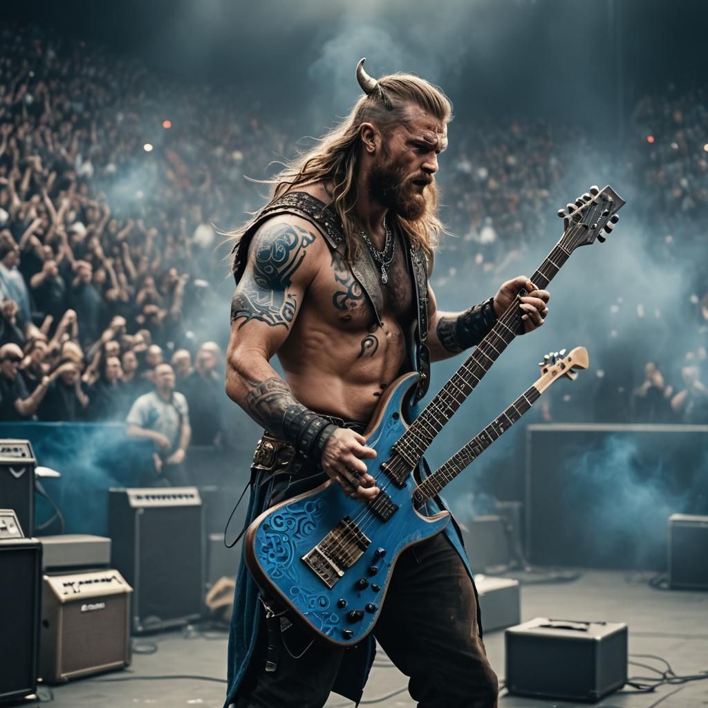 Epic Viking Guitarist in Concert