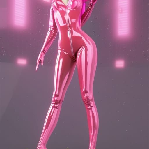 Mari Makinami in Shiny Pink Plugsuit