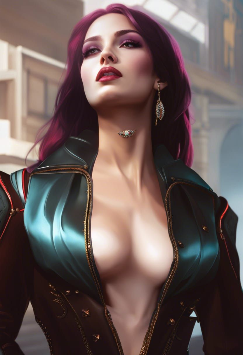 Gothic Vampire Mage Portrait in Hyperrealism Style