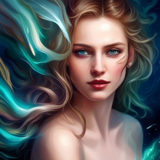 Enticing Woman with Radiant Energy