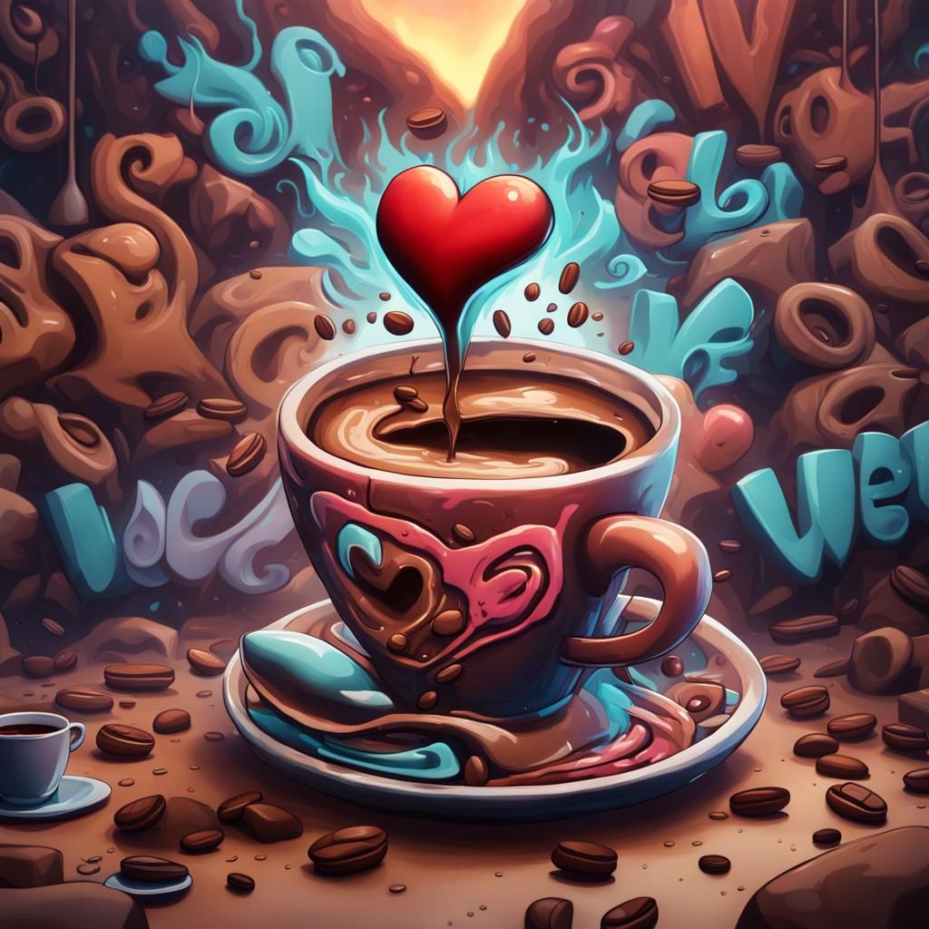 I Love Coffee Graffiti Graphic Design
