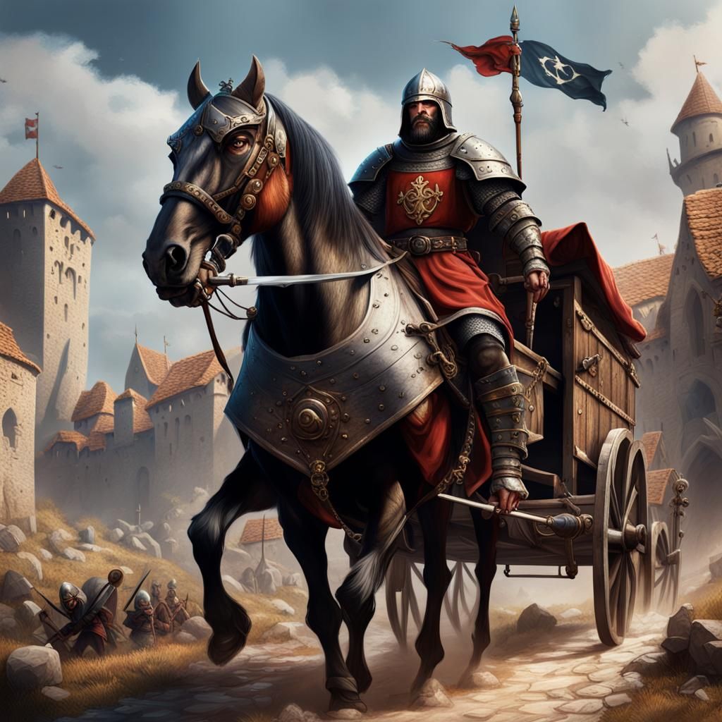 Hussite Warrior Defends Wagon Fortification