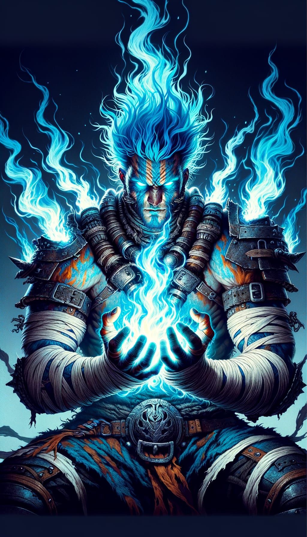 Azure Flame Warrior Powers Up in Comic Art