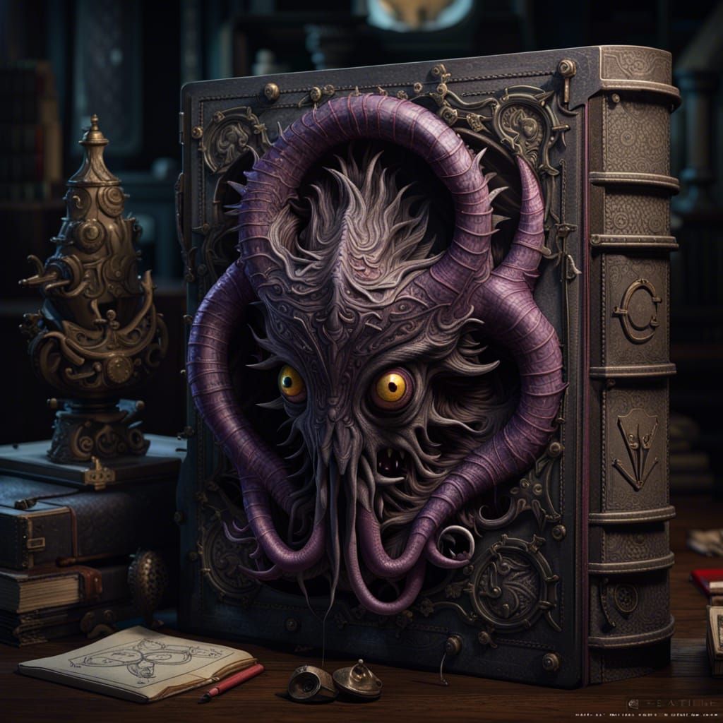 Eldritch 3D Monster Manual in Gothic Art Style