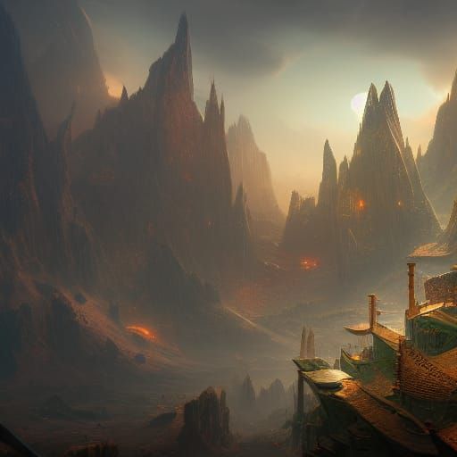 Fantastical Matte Painting of Problems in Deep Color