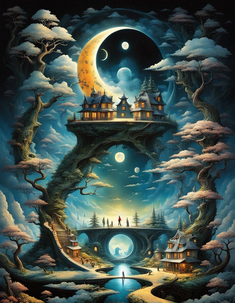 Surreal Bonsai Village in Stargate Landscape