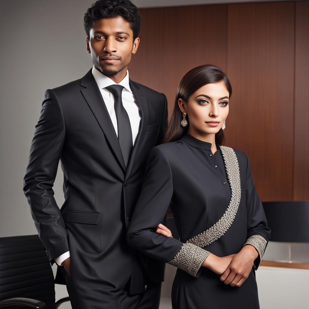 Elegant Pakistani Couple in Glamour Shot