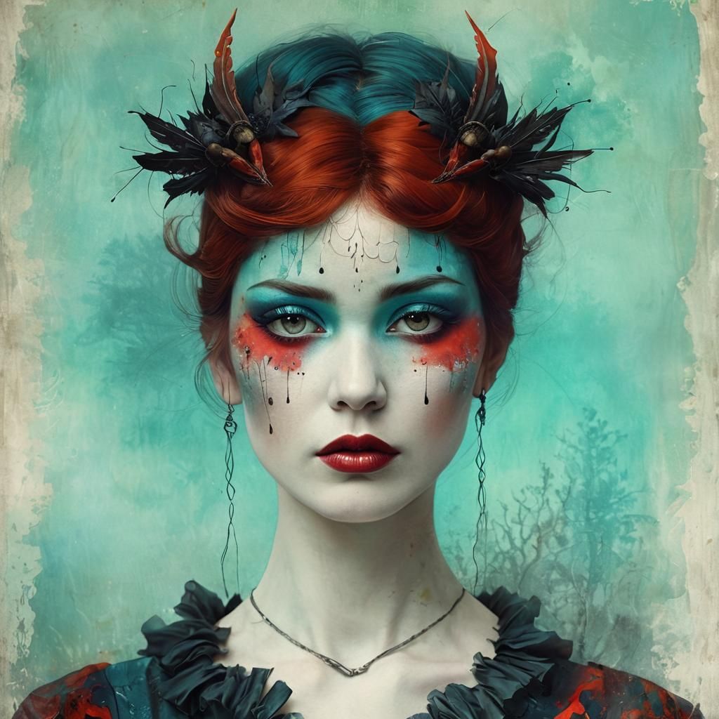 Furious Niflheim Banshee in Alcohol Ink Style