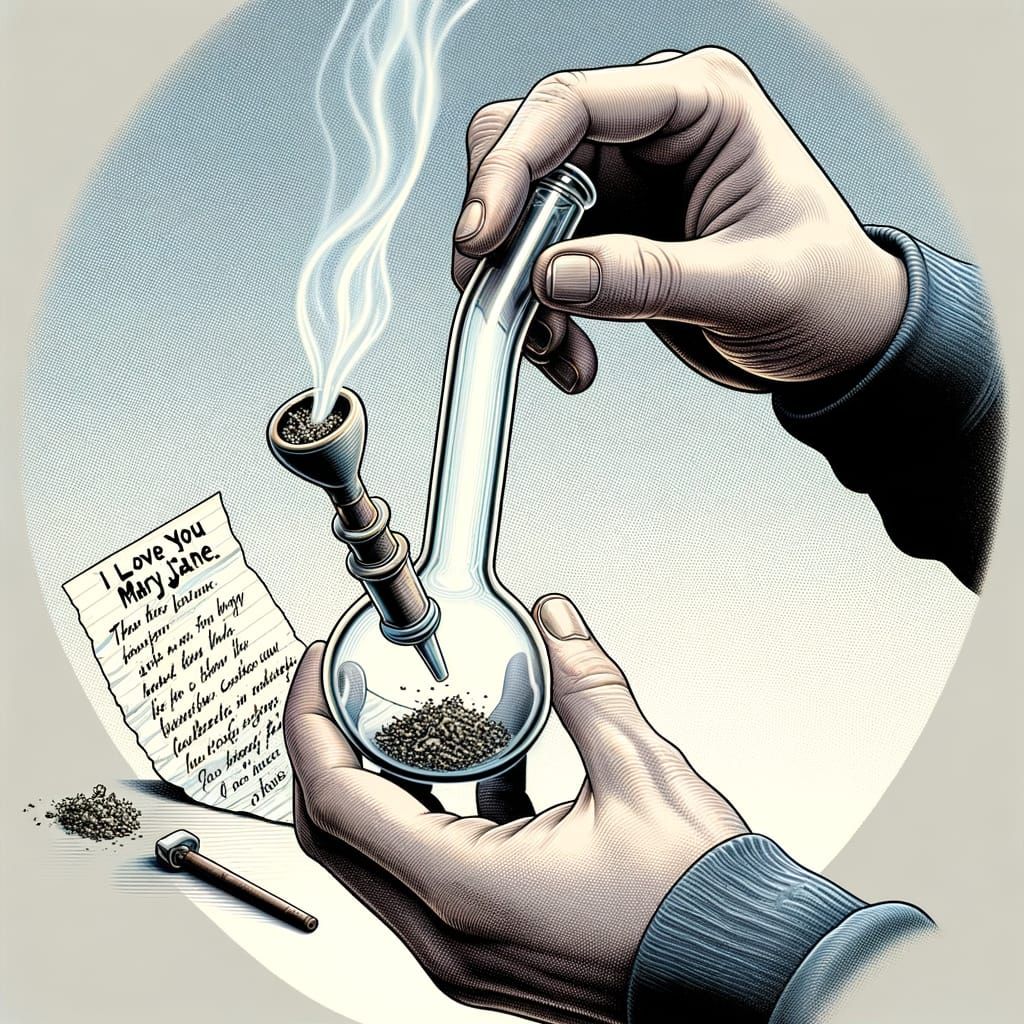 Demonstration of Glass Smoking Device Usage