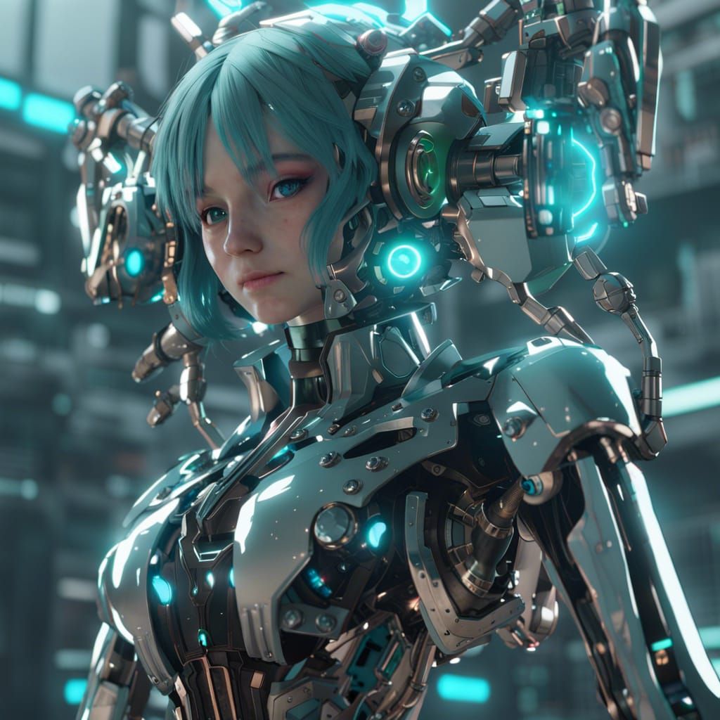 Hatsune Miku as Intricate Sci-Fi Mecha