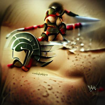 Stoic Spartan Warrior Ready for Battle