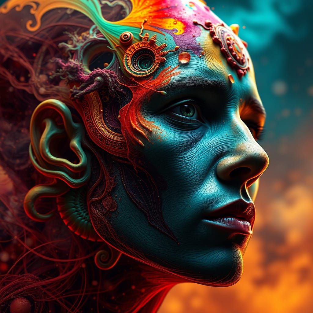 Cosmic Entity Unveiled in Dark Esoteric Splendor