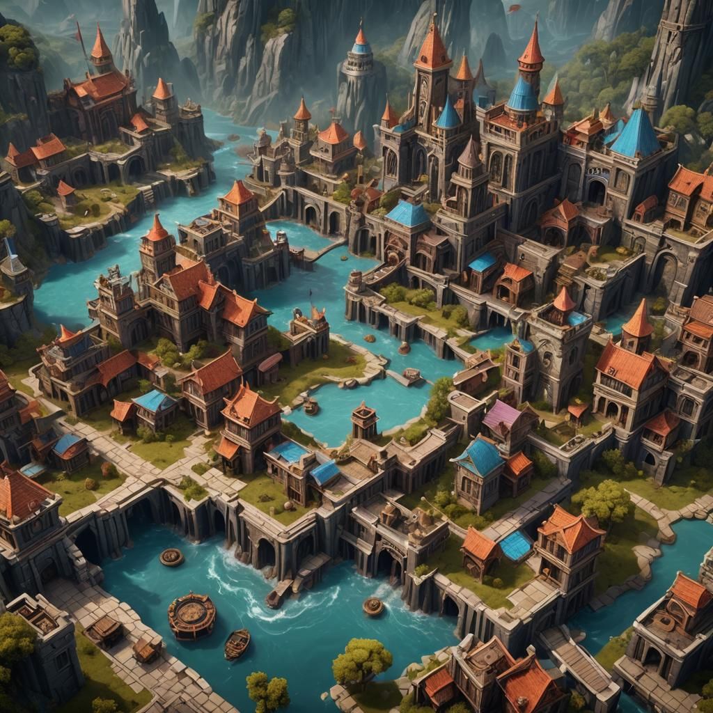 Broadside Board Game: Detailed Matte Painting