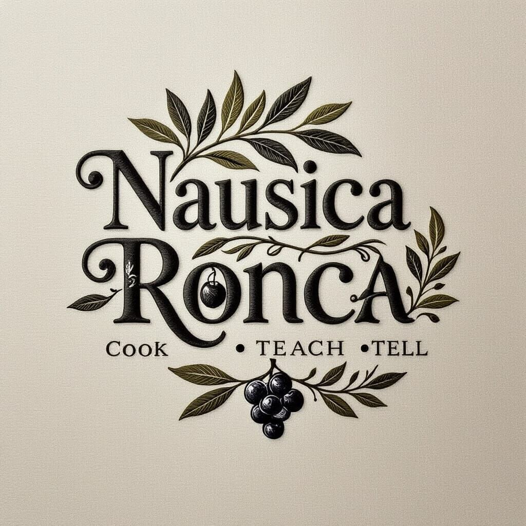 Elegant Typography Logo with Olive and Grapevine Details