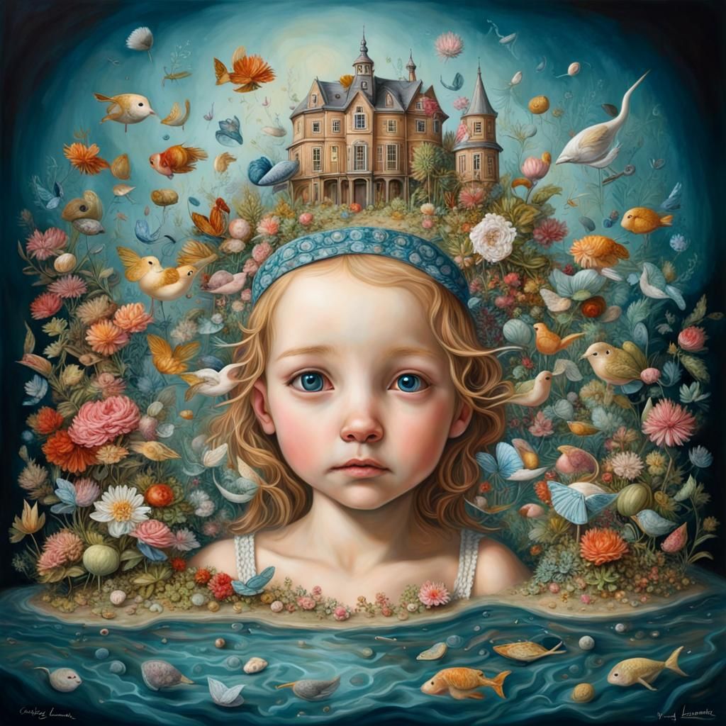 Splendiferous Wonderment, girl portrait,  by Ingrid Lamberts...