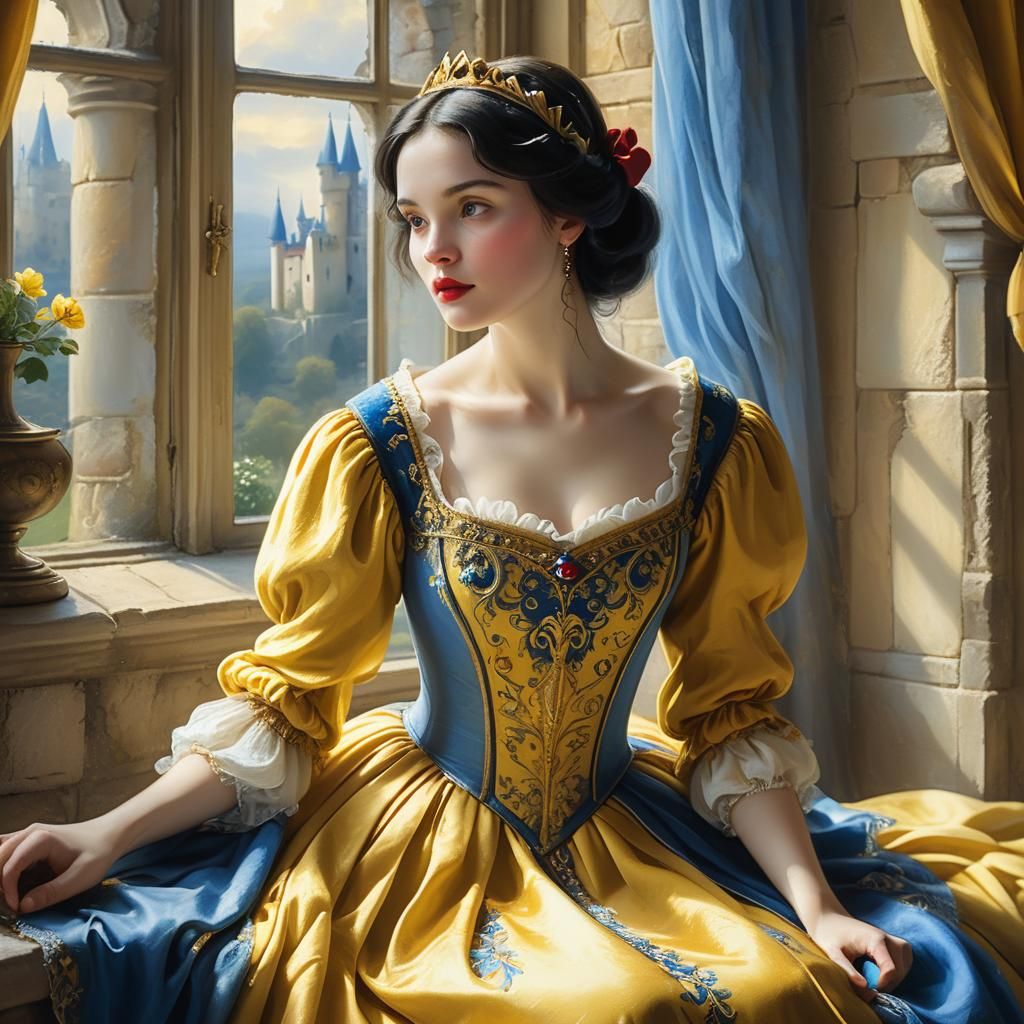 Snow White in Lavish Medieval Castle, Renaissance Style