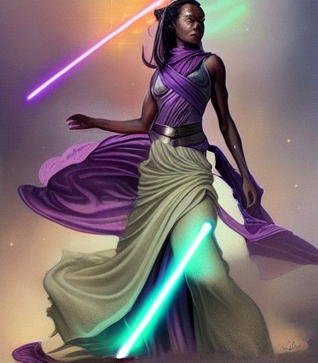 Jedi Woman in Purple Robes Digital Art