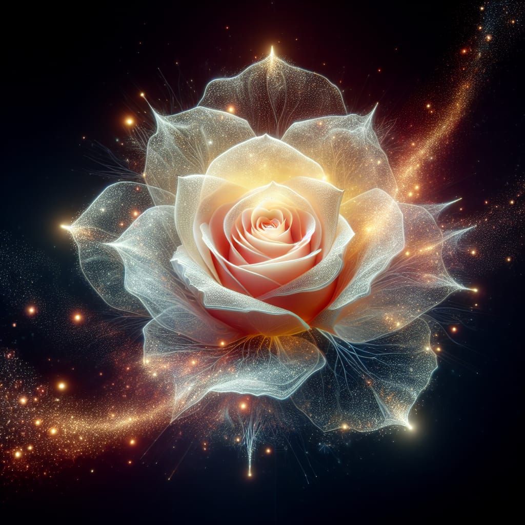 Captivating Celestial Rose with Glittering Magic Dust