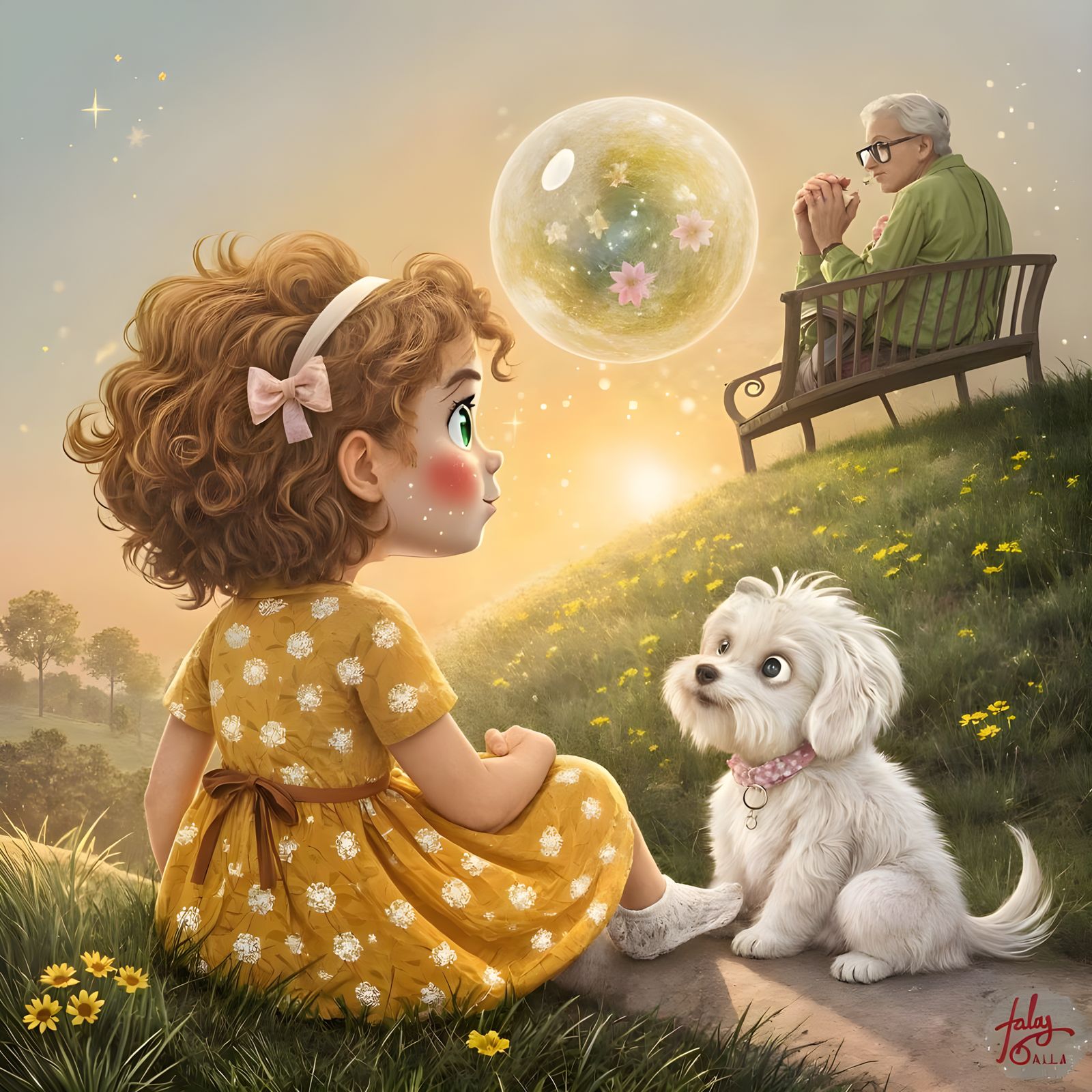 Joyful Moment of Intergenerational Love in Hyper-Realistic D...