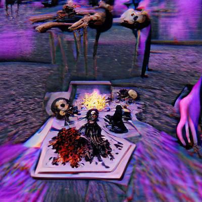 Macabre Seance with Withered Corpses