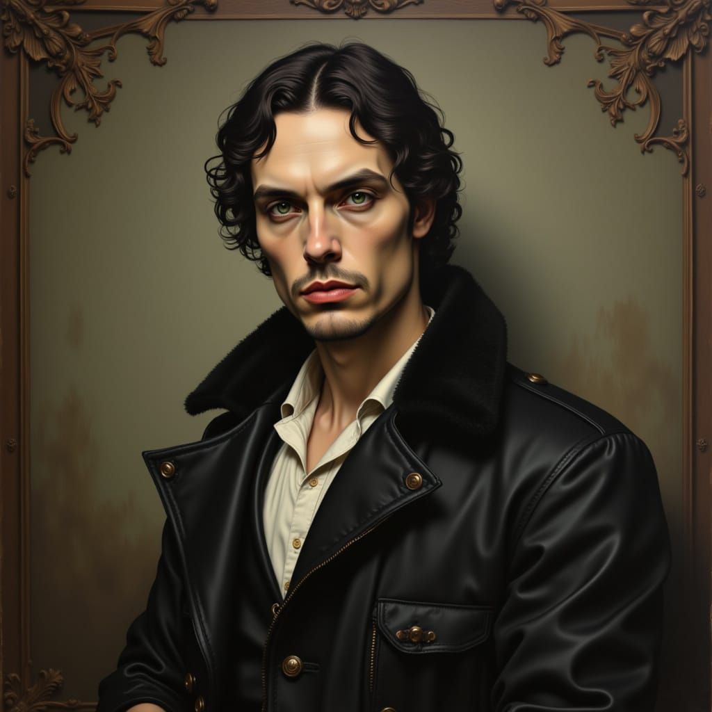 Solemn Portrait in Earthy Tones, Inspired by Baroque Masters