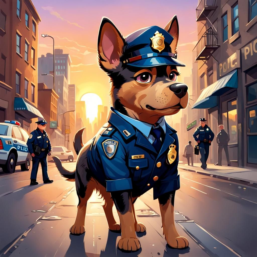 Dog Detective Searches for Cat in Cartoon City